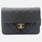 Like A Wallet Flap Black Quilted Caviar