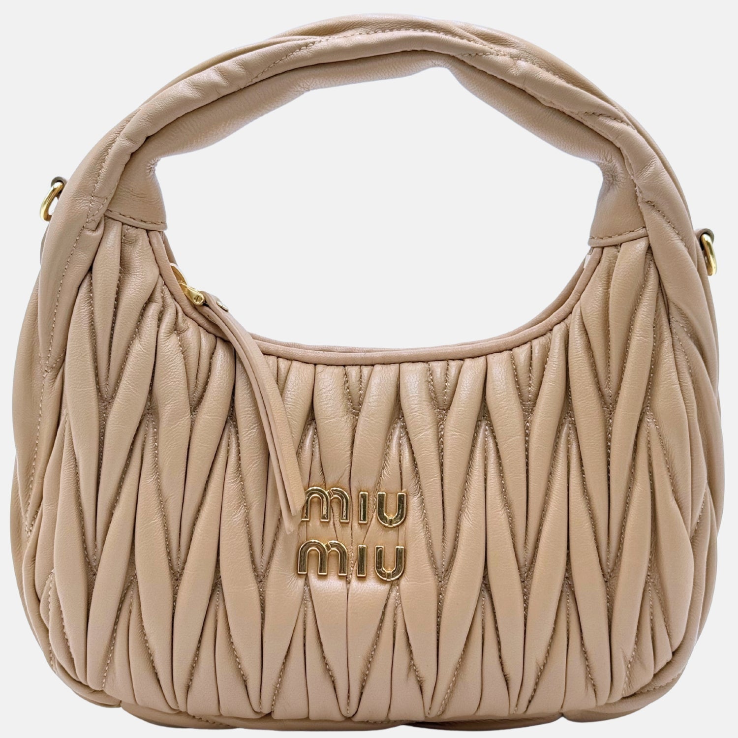 Wander Matelassé Shoulder Bag Beige