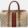 Boston Bag Beige and Brown GG Supreme Canvas Medium