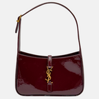 Le 5 A 7 Patent Leather Hobo Bag Dark Red Wine