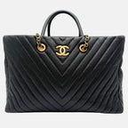 Coco Allure Tote Black Chevron Caviar