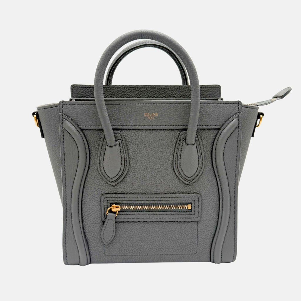 Luggage Nano Tote Kohl Drummed Calfskin