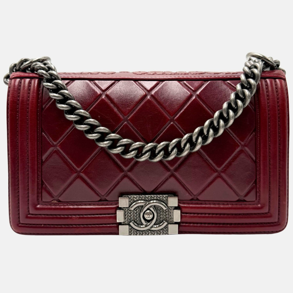 Boy Bag Burgundy Lambskin Medium
