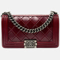 Boy Bag Burgundy Lambskin Medium