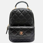 Classic Backpack Black Caviar Quilted Mini