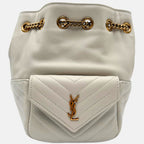 Jamie Bucket Bag White Quilted Lambskin