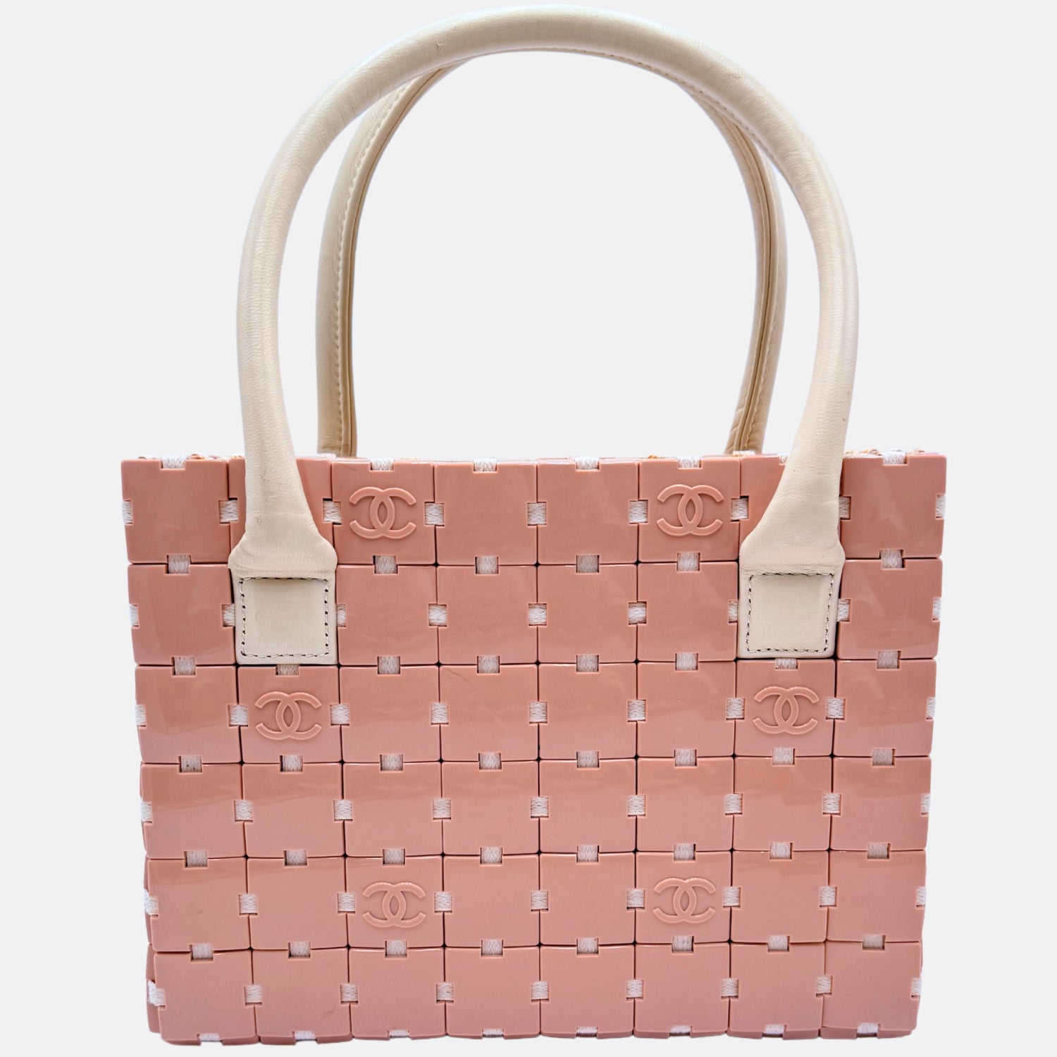 Puzzle Block Handle Tote Pink