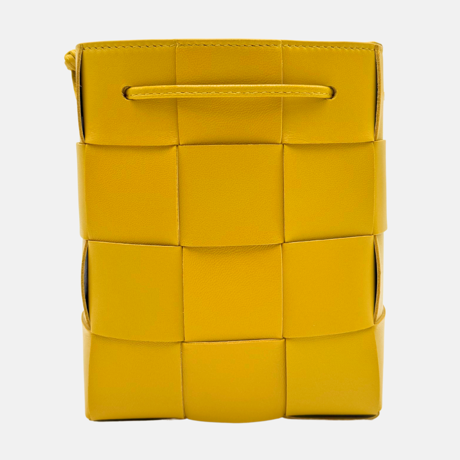 Cassette Bucket Bag Small Yellow Lambskin