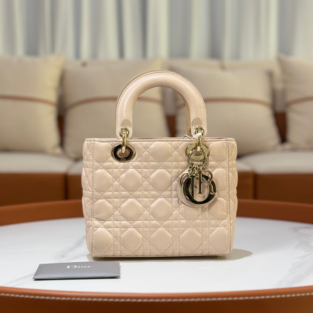 DIOR LADY DIOR SMALL NUDE PINK