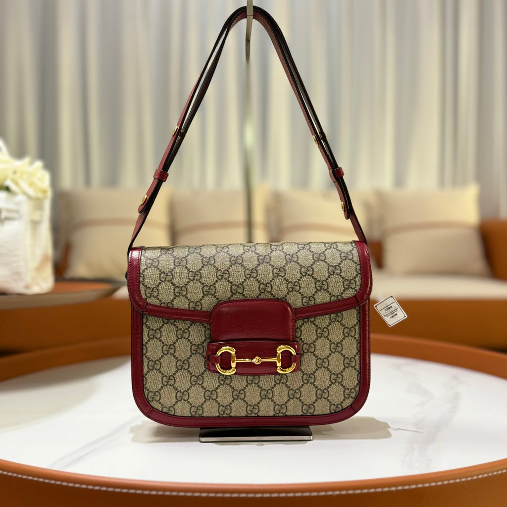 GUCCI 1955 MEDIUM HORSEBIT RED