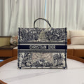DIOR Blue & White Nautical Embroidery Star Tote Bag