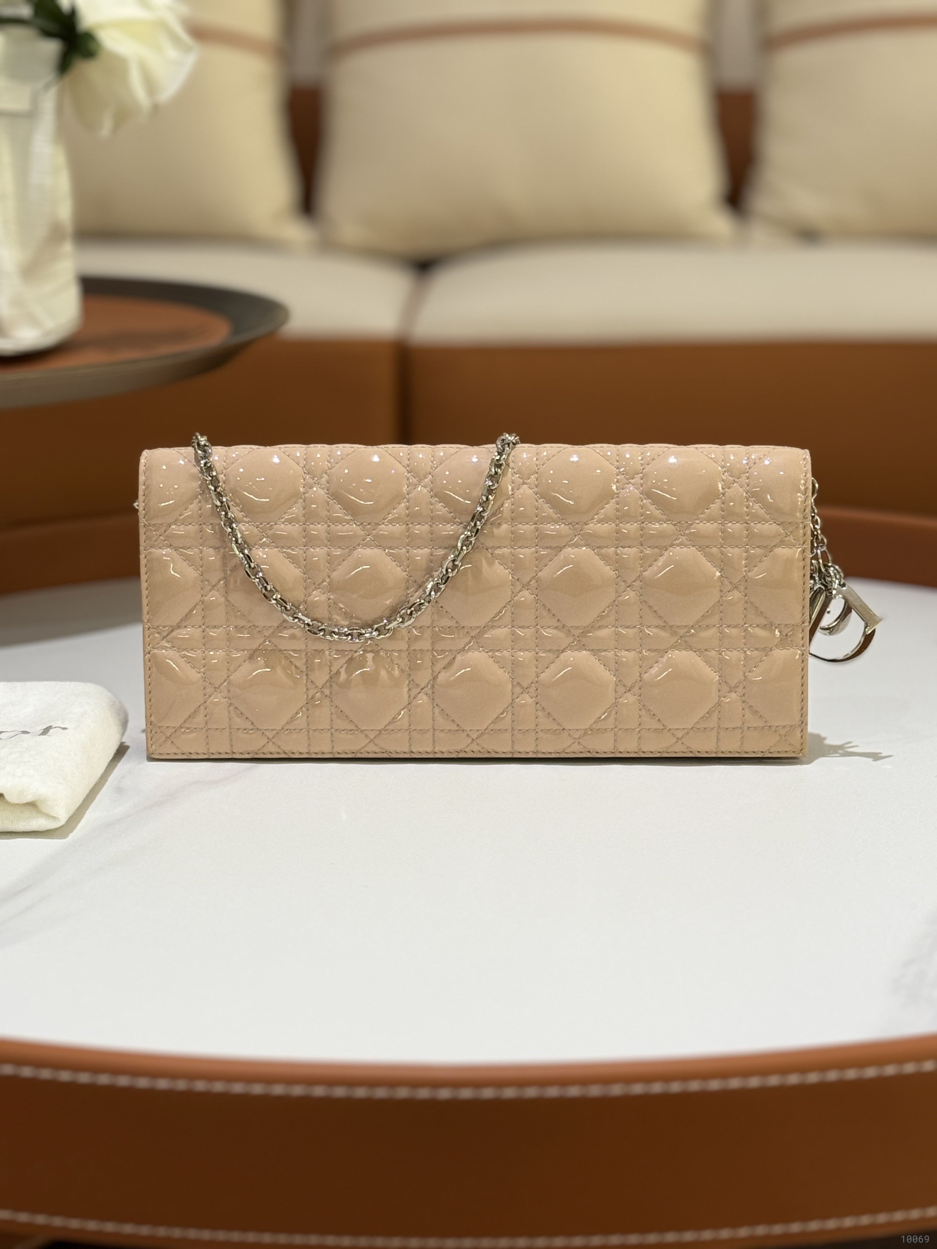 DIOR LADY DIOR POUCH PATENT LEATHER