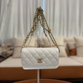 Chanel 22A Coin Baguette Bag Grained Calfskin with Chain (Chip Model)