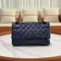 CHANEL 2.55 LARGE SHOULDER BAG DARK NAVY OILED CALFSKIN