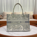 DIOR TOTE BAG MEDIUM "TOILE DE JOUY" ZOO PRINT GREY