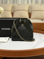 CHANEL GABRIELLE BACKPACK BLACK WITH CHIP