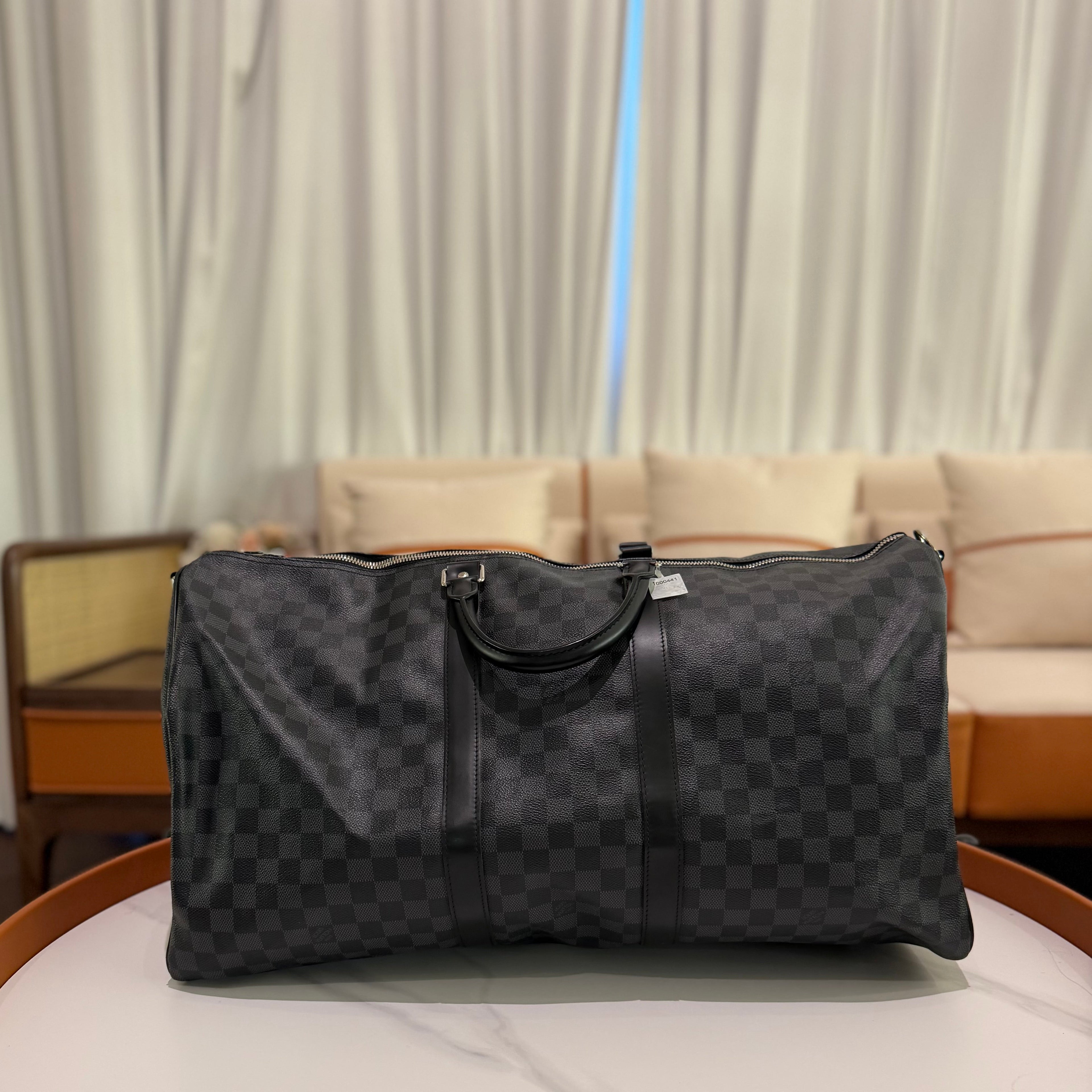 Louis Vuitton Keepall 55 Damier Canvas Top Handle Shoulder Bag