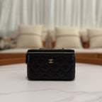 CHANEL Caviar Leather Long Vanity Chain Case