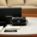 CHANEL LIPSTICK CYLINDER BAG IN BLACK WITH GOLD CHAIN