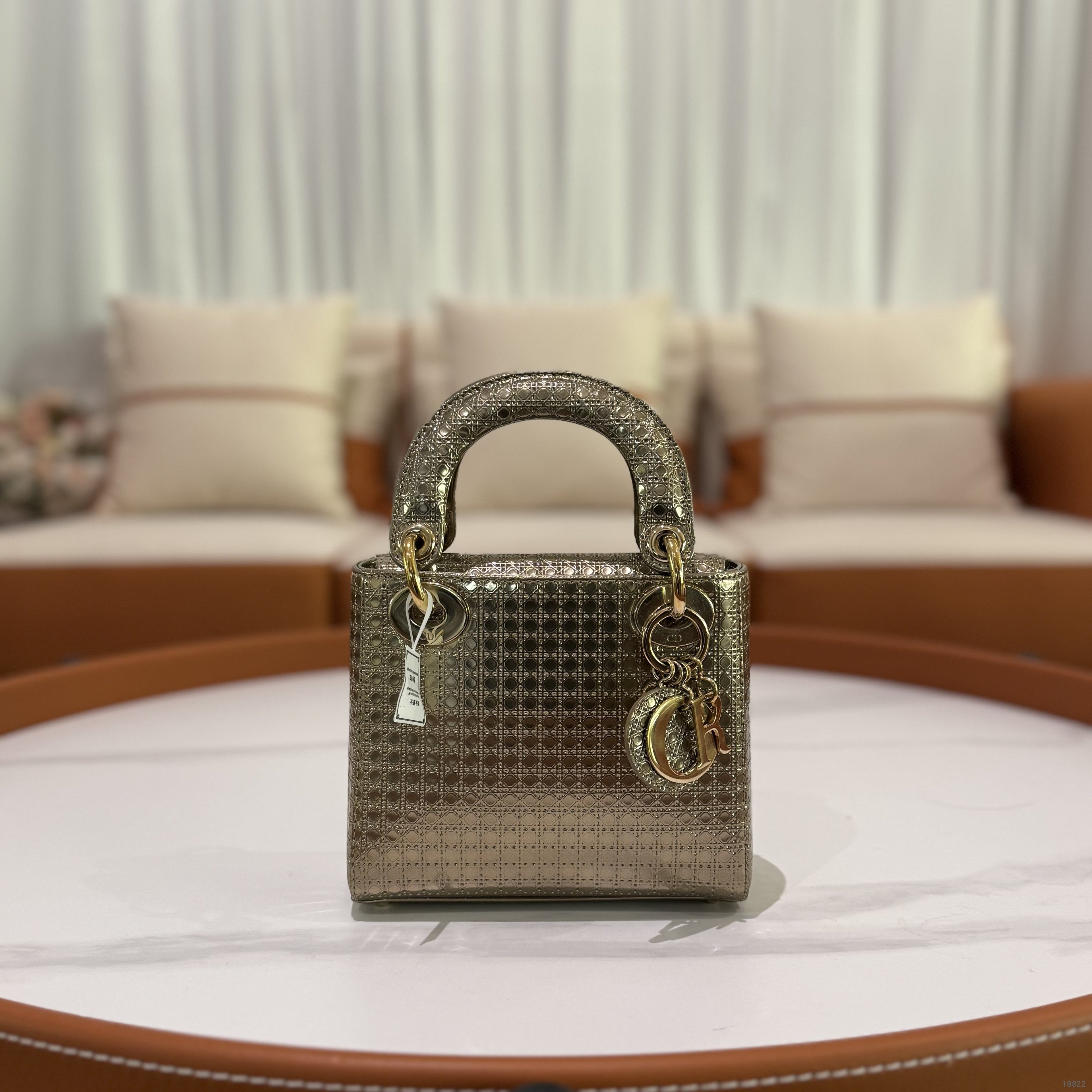 DIOR LADY DIOR SMALL METALLIC LIMITED EDITION HANDBAG (3-GUSSET)