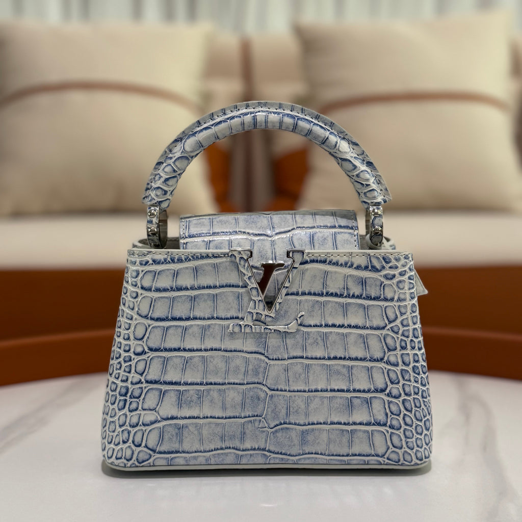 LOUIS VUITTON CAPUCINES MINI GRADIENT BLUE CROCODILE LEATHER