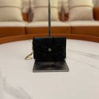 LOUIS VUITTON BLACK MONOGRAM LOGO LEATHER COIN & CARD HOLDER