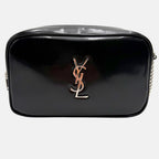 Lou Camera Bag Black Patent Leather Mini
