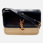 Solferino Bag Black and Beige Box Leather Medium