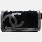 Flap Bag Navy Terrycloth and Perforated Vinyl Medium