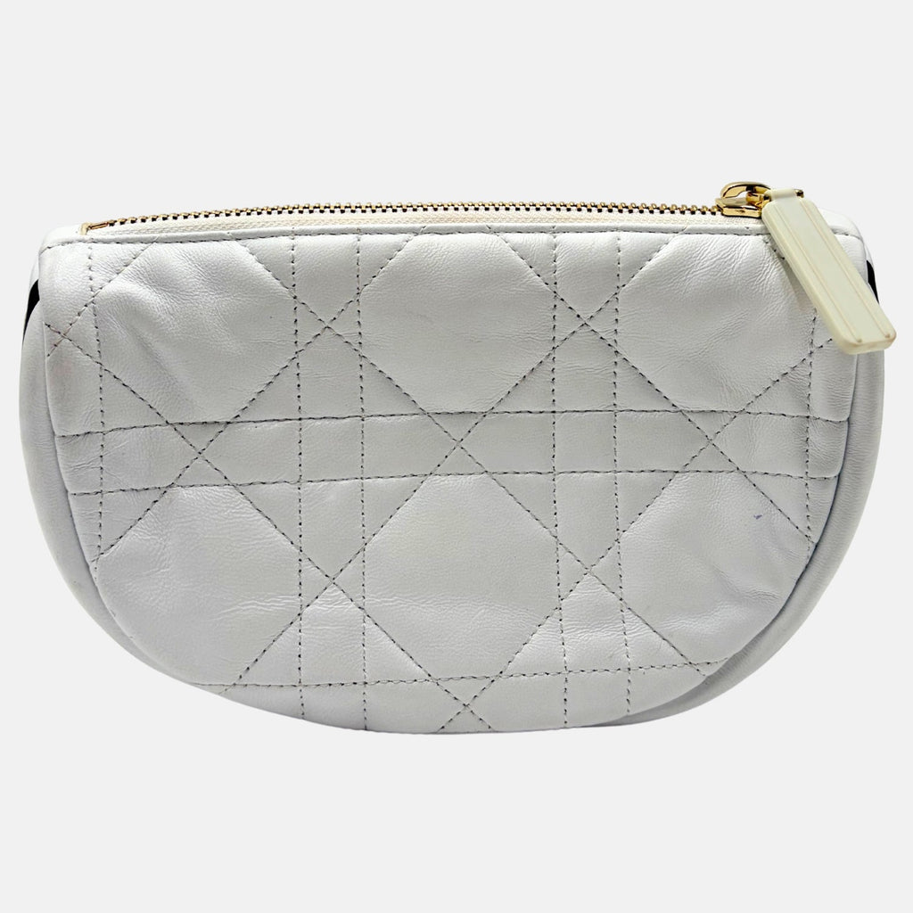 Vibe Hobo Bag Small White Cannage Leather