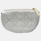 Vibe Hobo Bag Small White Cannage Leather