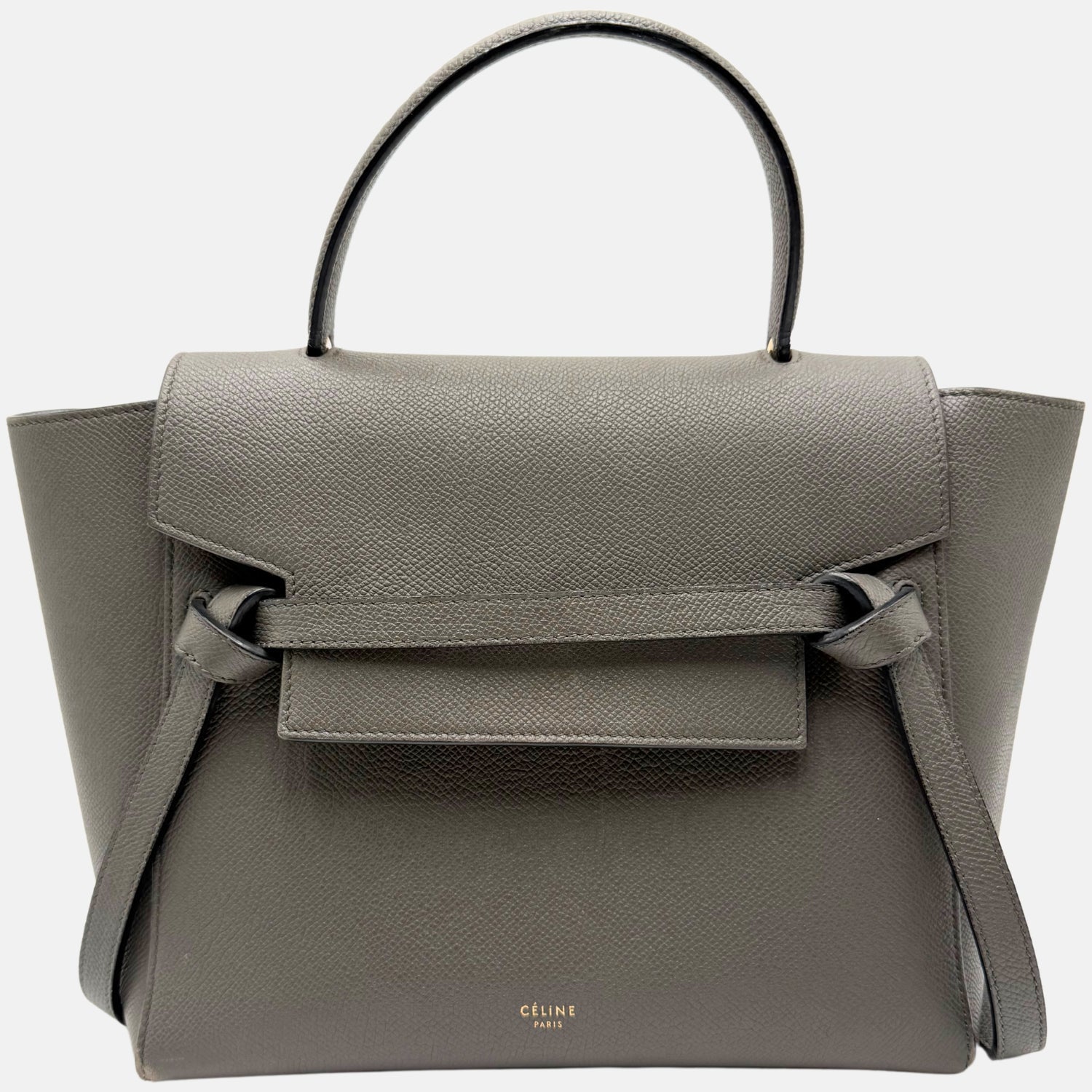 Belt Bag Gray Grained Calfskin Nano