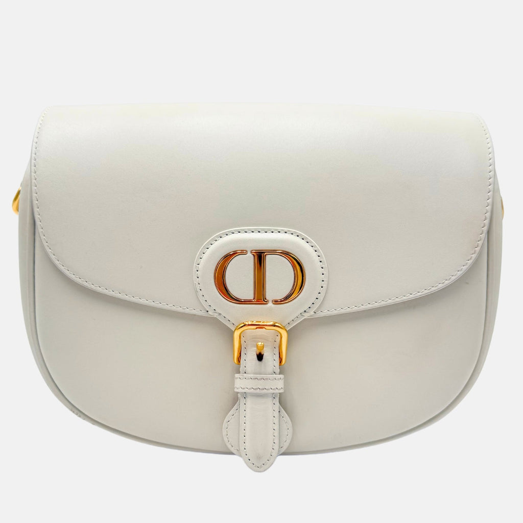 Bobby Flap Bag White Leather Small