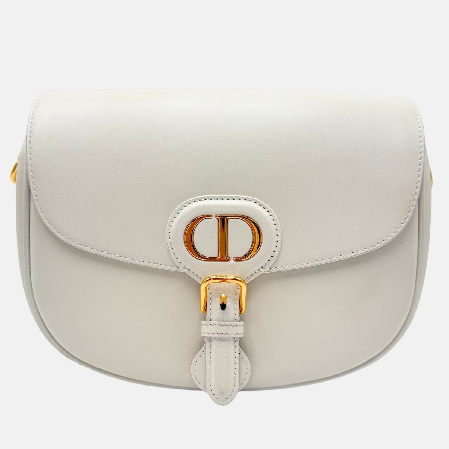 Bobby Flap Bag White Leather Small