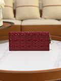 DIOR LADY DIOR POUCH RED PATENT LEATHER