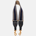 Bag Strap Navy Beige Oblique Canvas Embroidered