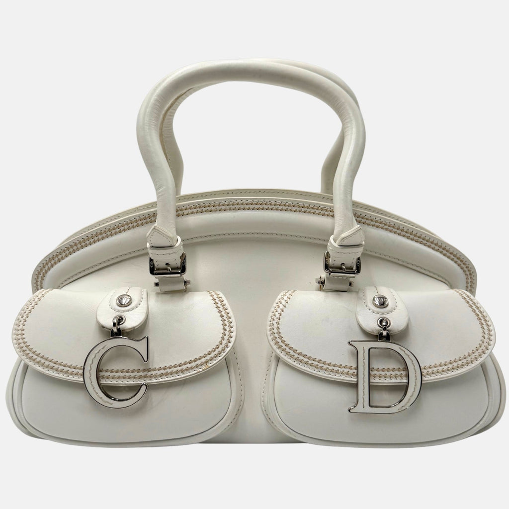 Detective Bag White Leather Small