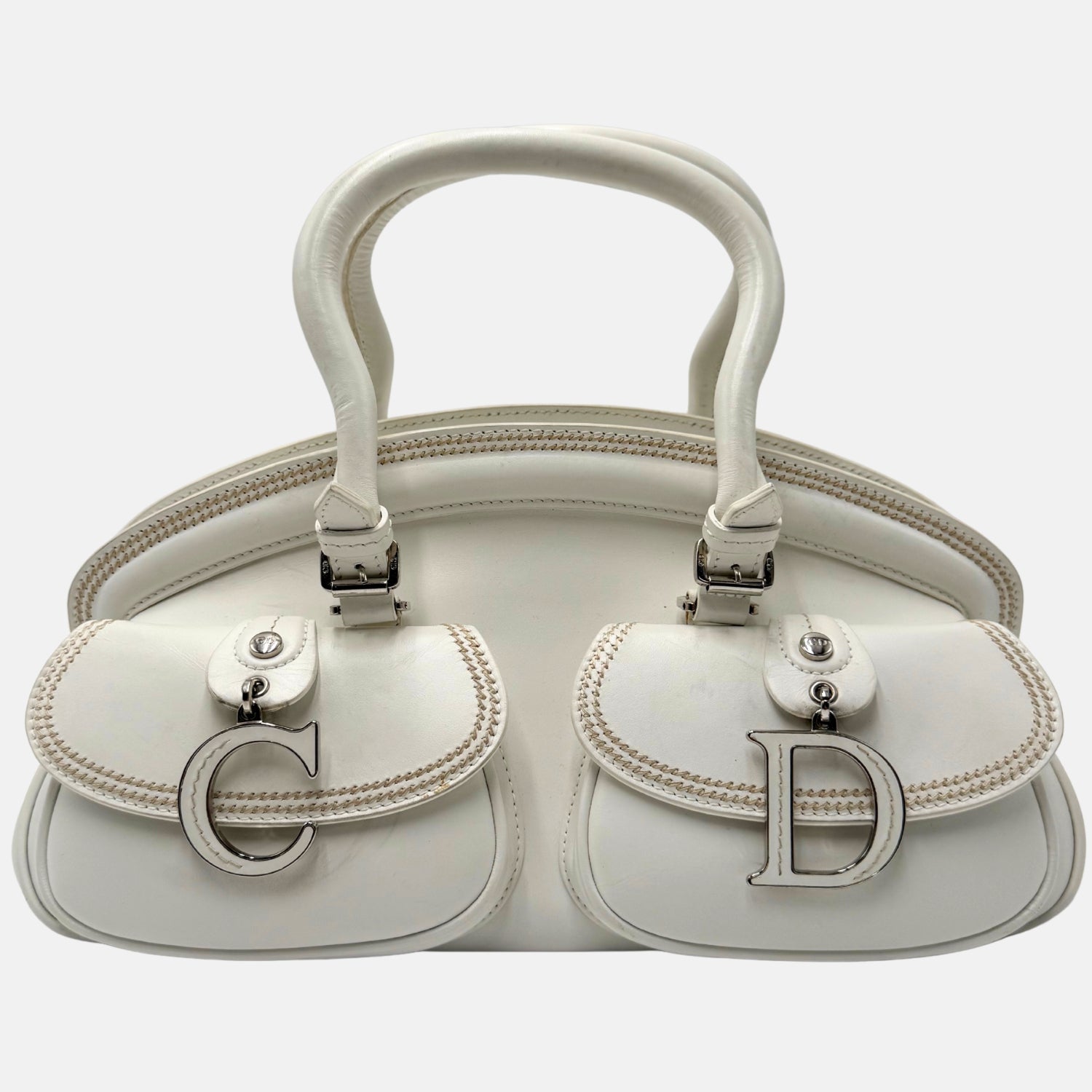 Detective Bag White Leather Small