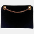 Vintage Shoulder Bag Black Quilted Cotton