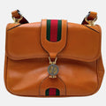 Satchel Bag Brown Leather Vintage Web