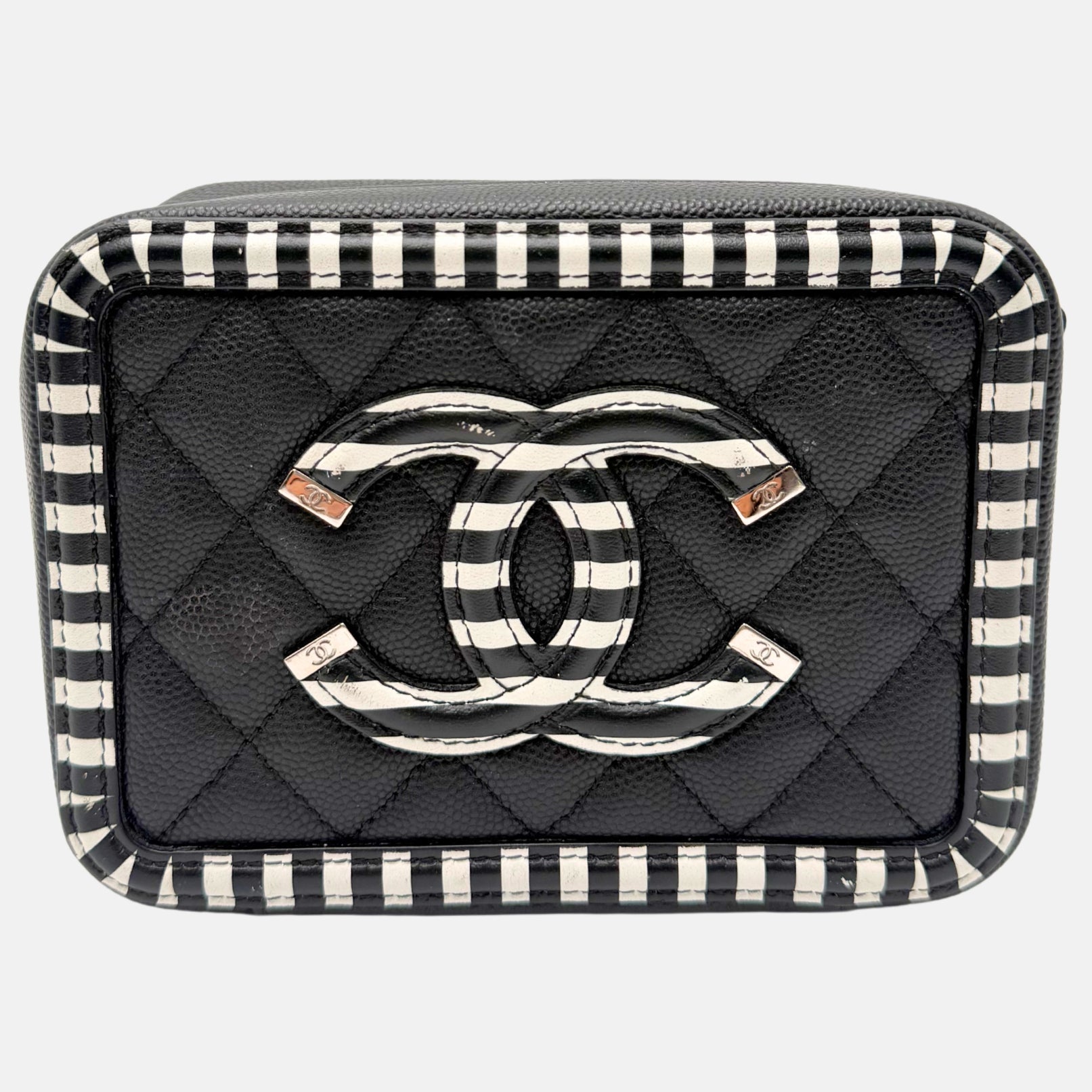 Vanity Bag Black / White Caviar Filligree Mini