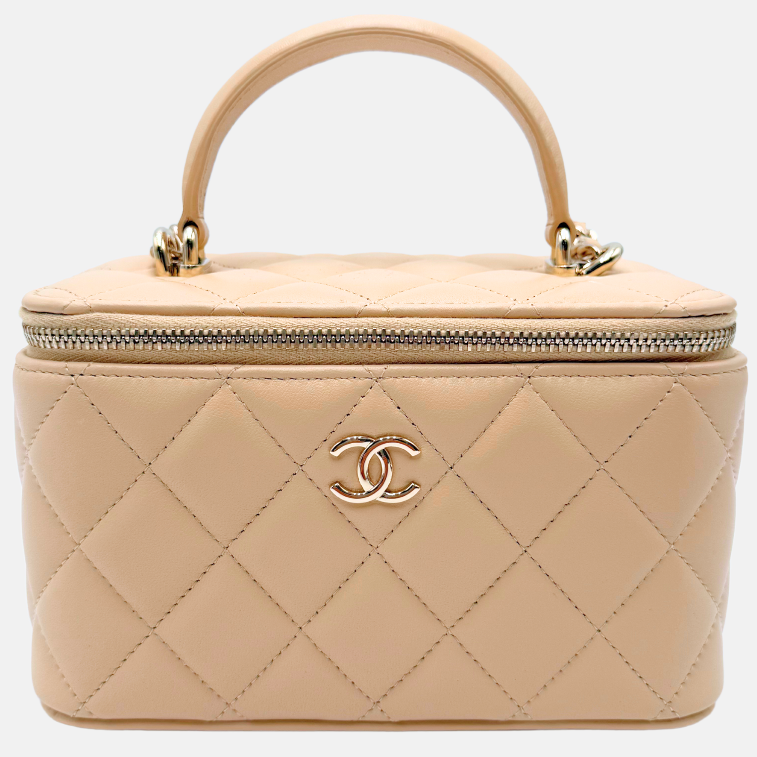 Top Handle Vanity Case Small Nude