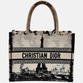 Book Tote Medium Paris Embroidered Canvas