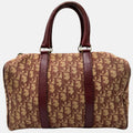 Trotter Boston Bag Burgundy Canvas and Leather Small