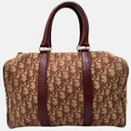 Trotter Boston Bag Burgundy Canvas and Leather Small