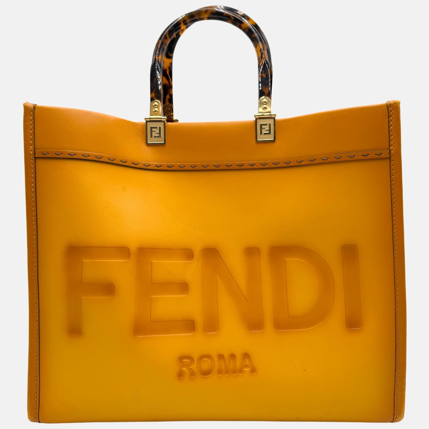 Sunshine Shopper Tote Mimosa Vitello Plexiglass Large