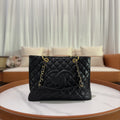 CHANEL GST CAVIAR LEATHER TOTE BLACK WITH GOLD HARDWARE