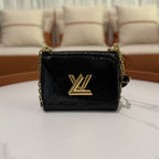 LOUIS VUITTON BLACK VERNIS TWIST BAG