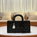 DIOR LADY D-JOY BAG MEDIUM BLACK CANNAGE LAMBSKIN