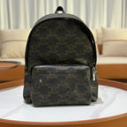 CELINE MEDIUM BACKPACK IN TRIOMPHE CANVAS AND CALFSKIN